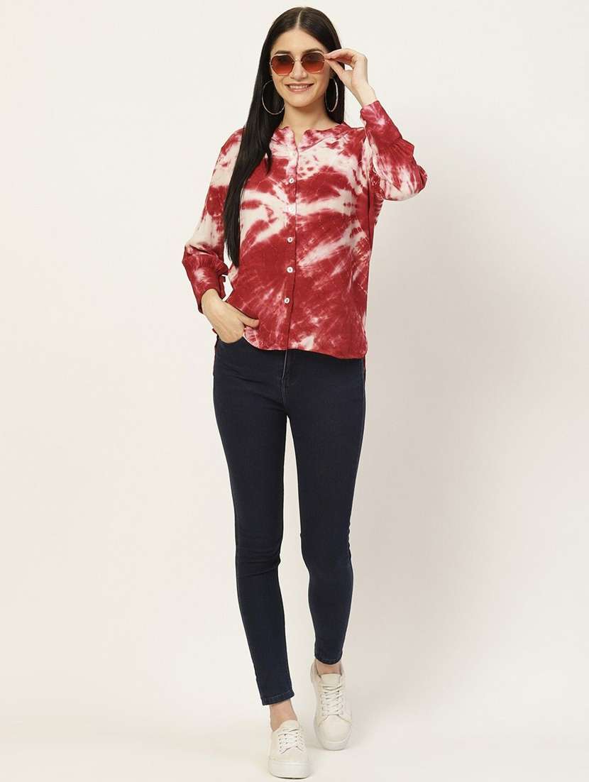 women printed  multi colored viscose regular shirt - 22407550 -  Standard Image - 4