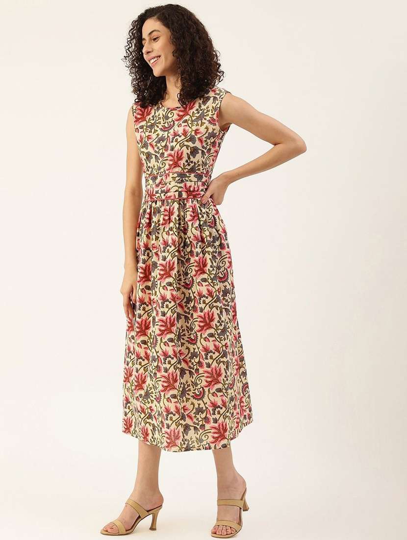 women multi viscose fit & flare dress - 22407558 -  Standard Image - 4
