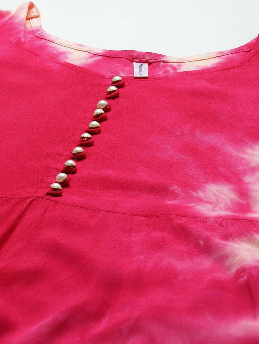 Pink Tie & Dye A-line Dress - 22407566 -  Standard Image - 1