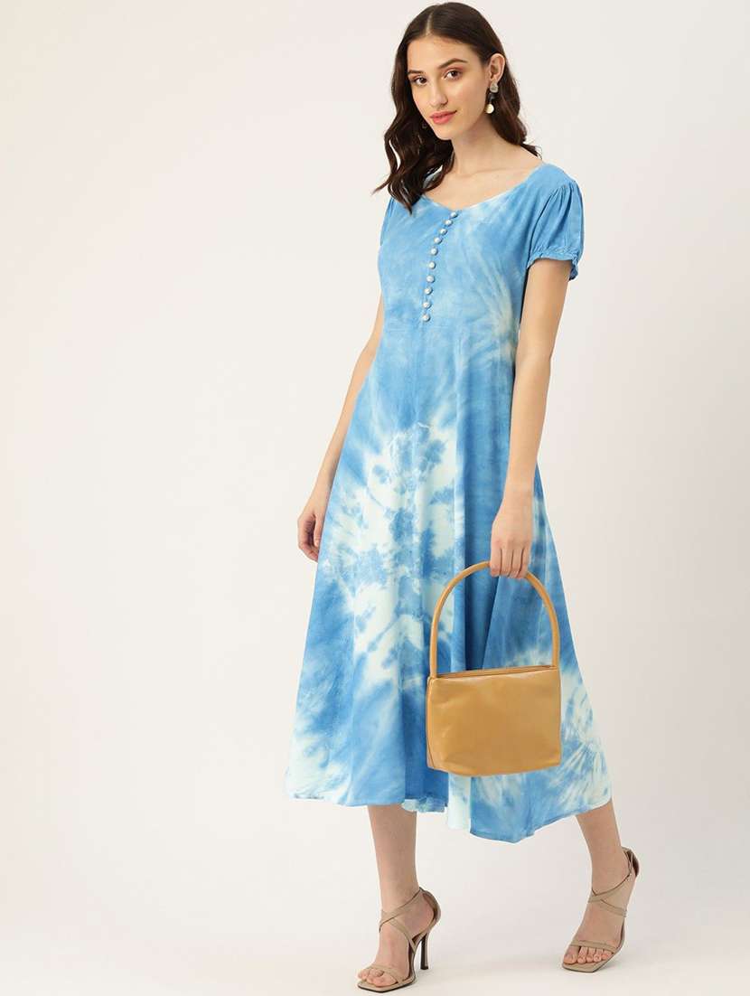women tie & dye a-line midi dress - 22407567 -  Standard Image - 4