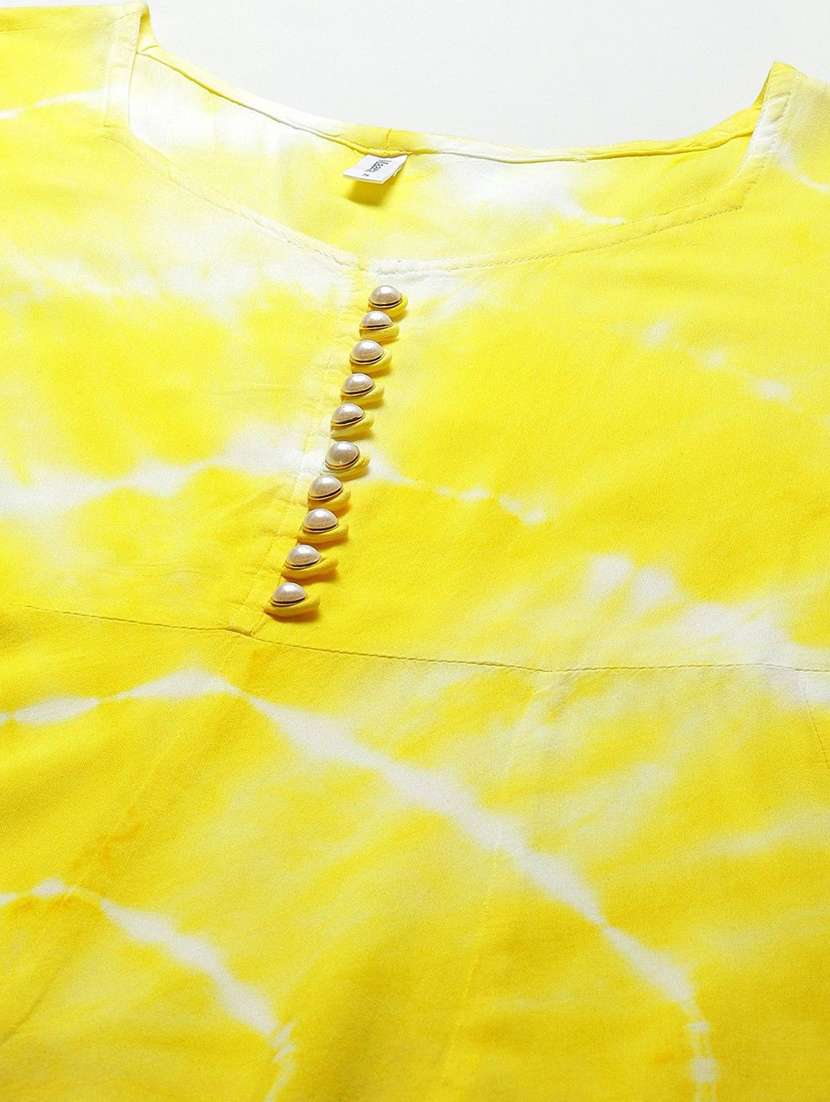 women yellow viscose a-line dress - 22407570 -  Standard Image - 1