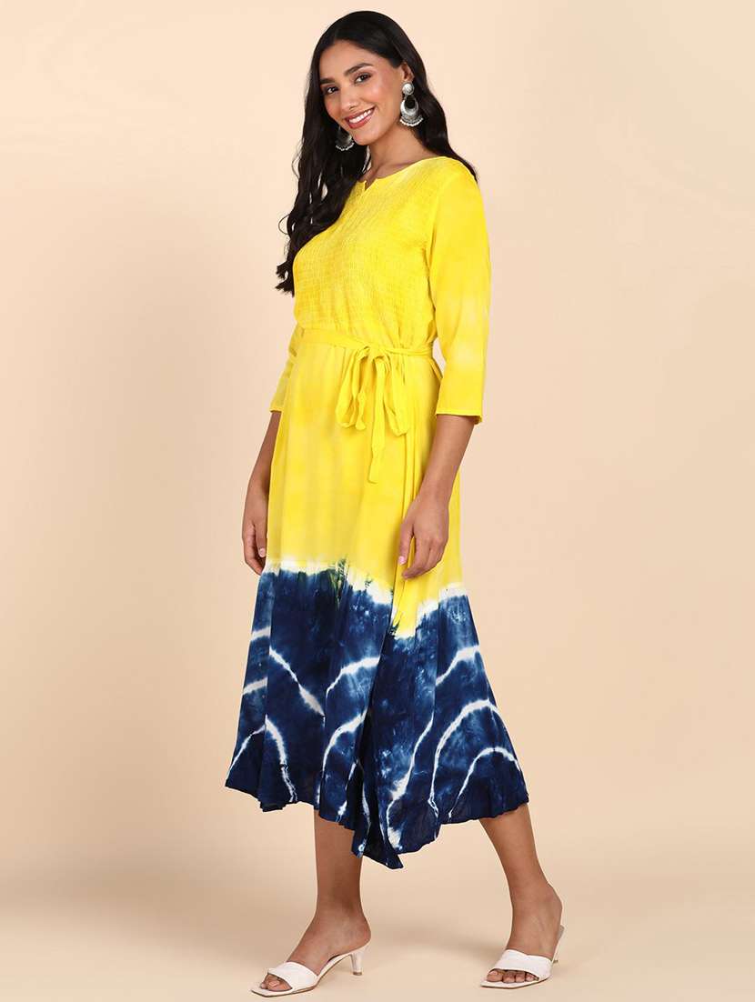 tie & dye viscose fit & flare dress - 22407581 -  Standard Image - 4