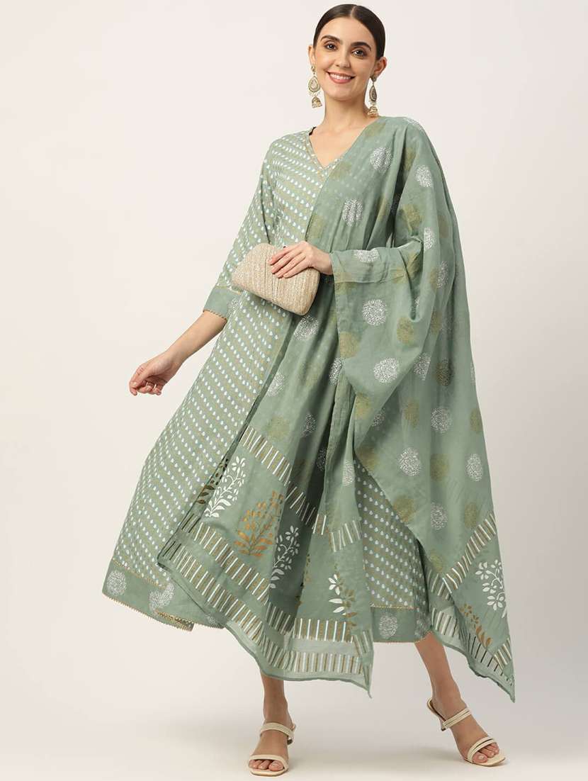 women floral a-line v neck cotton blend dress - 22407591 -  Standard Image - 4