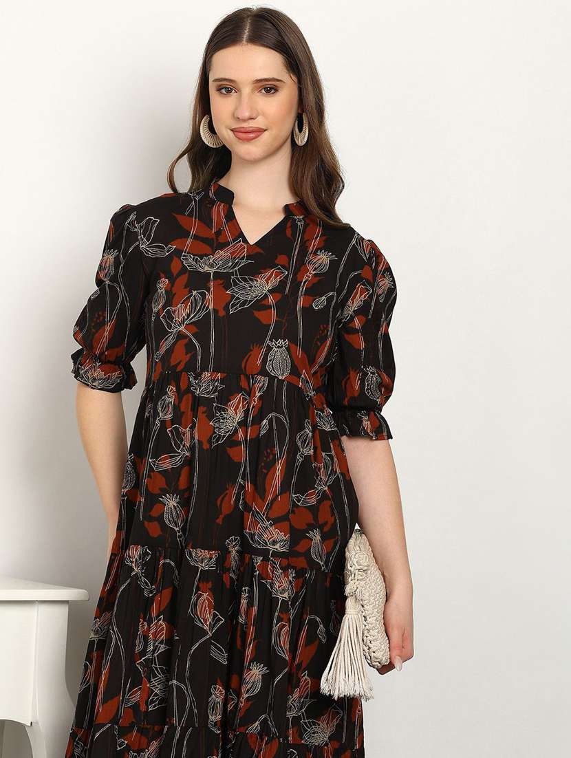 women black cotton a-line dress - 22407612 -  Standard Image - 1