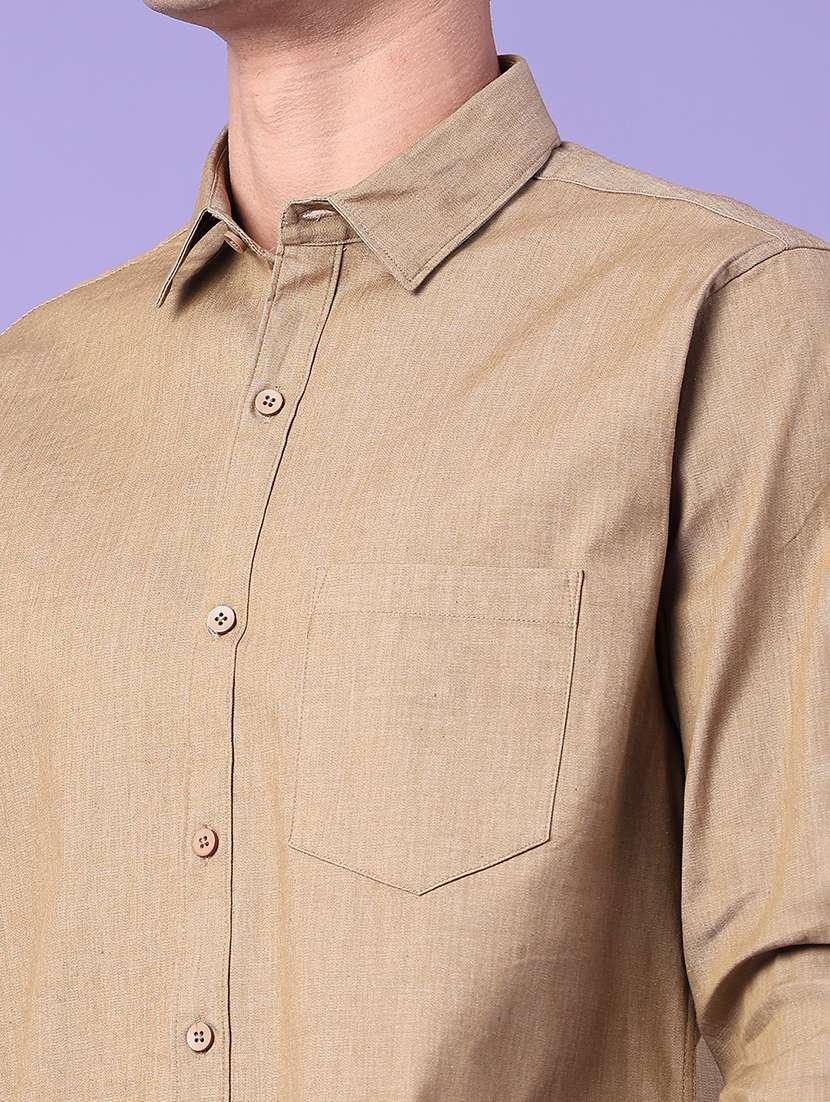 Men Solid Long Sleeve Regular Fit Casual Shirt - 22407752 -  Standard Image - 1