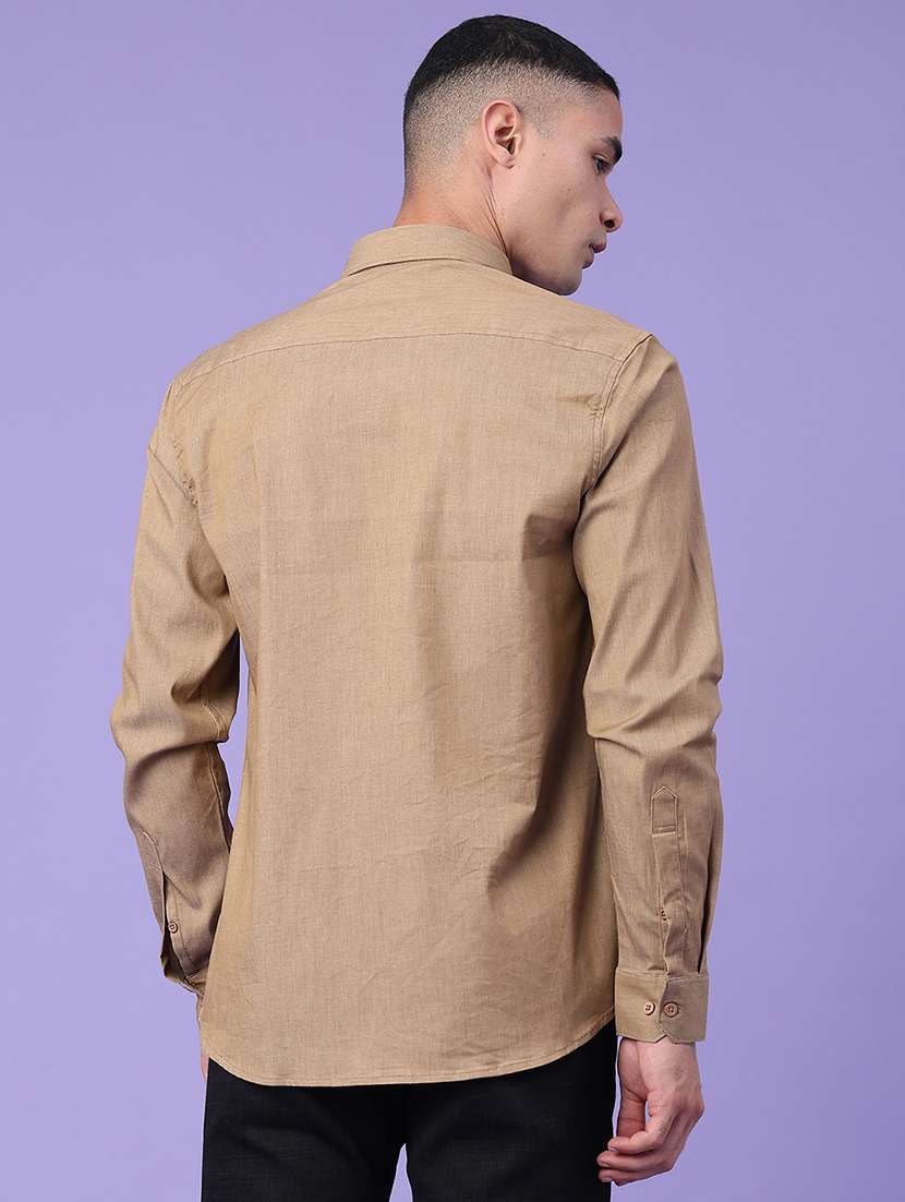Men Solid Long Sleeve Regular Fit Casual Shirt - 22407752 -  Standard Image - 4