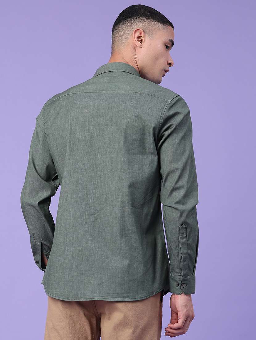 Men Solid Long Sleeve Regular Fit Casual Shirt - 22407753 -  Standard Image - 4
