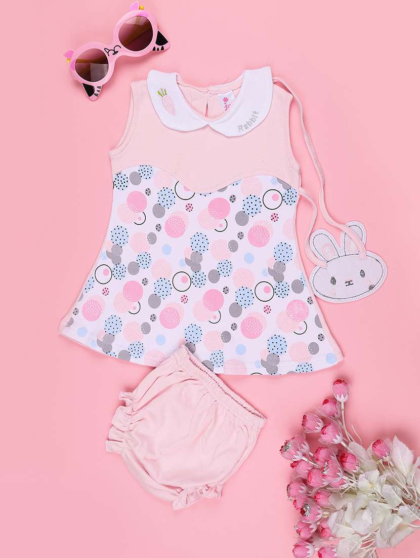 kids printed sleeveless frock with bloomer - 22407933 -  Standard Image - 1