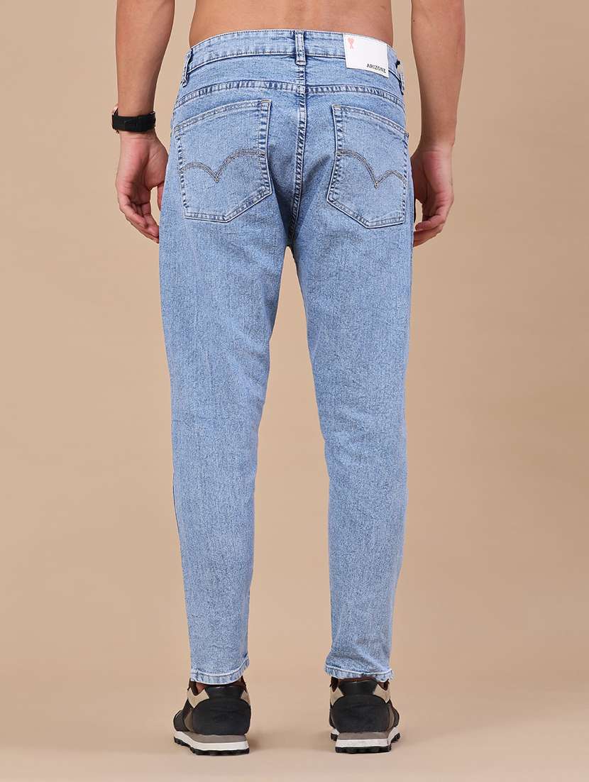 men washed mid rise slim fit jeans - 22407963 -  Standard Image - 4