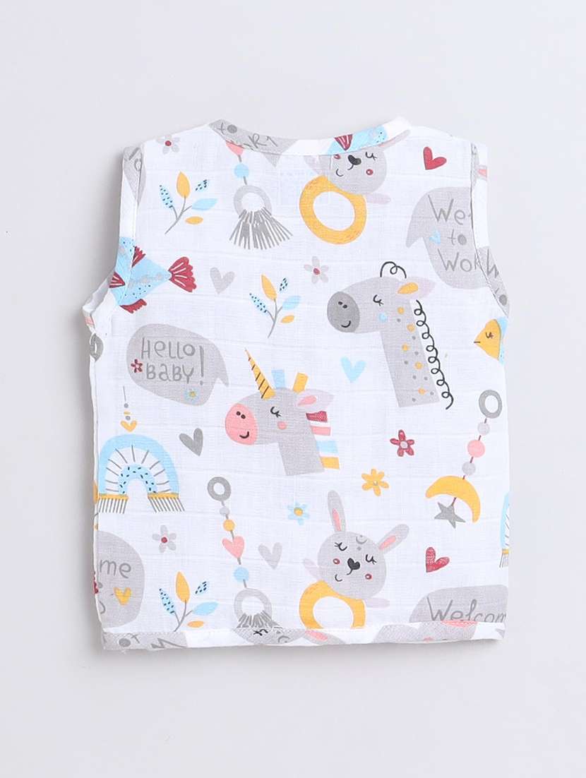 kids pack of 3 printed sleeveless jhabla - 22407983 -  Standard Image - 1