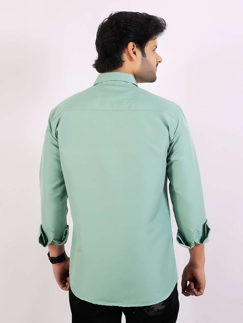 men solid long sleeve regular fit casual shirt - 22407985 -  Standard Image - 4