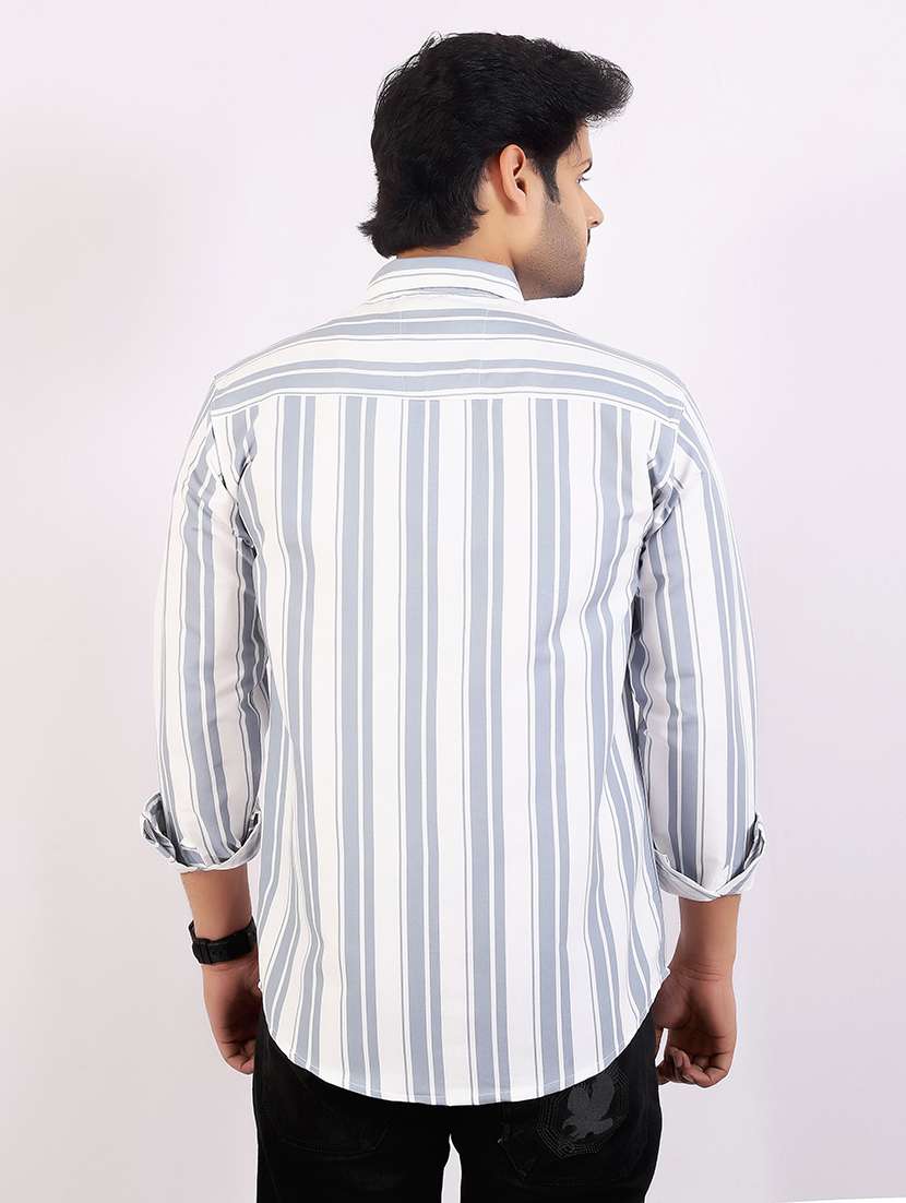 men striped long sleeve regular fit casual shirt - 22407992 -  Standard Image - 4