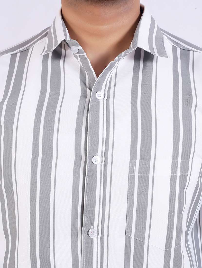 men striped long sleeve regular fit casual shirt - 22407994 -  Standard Image - 1