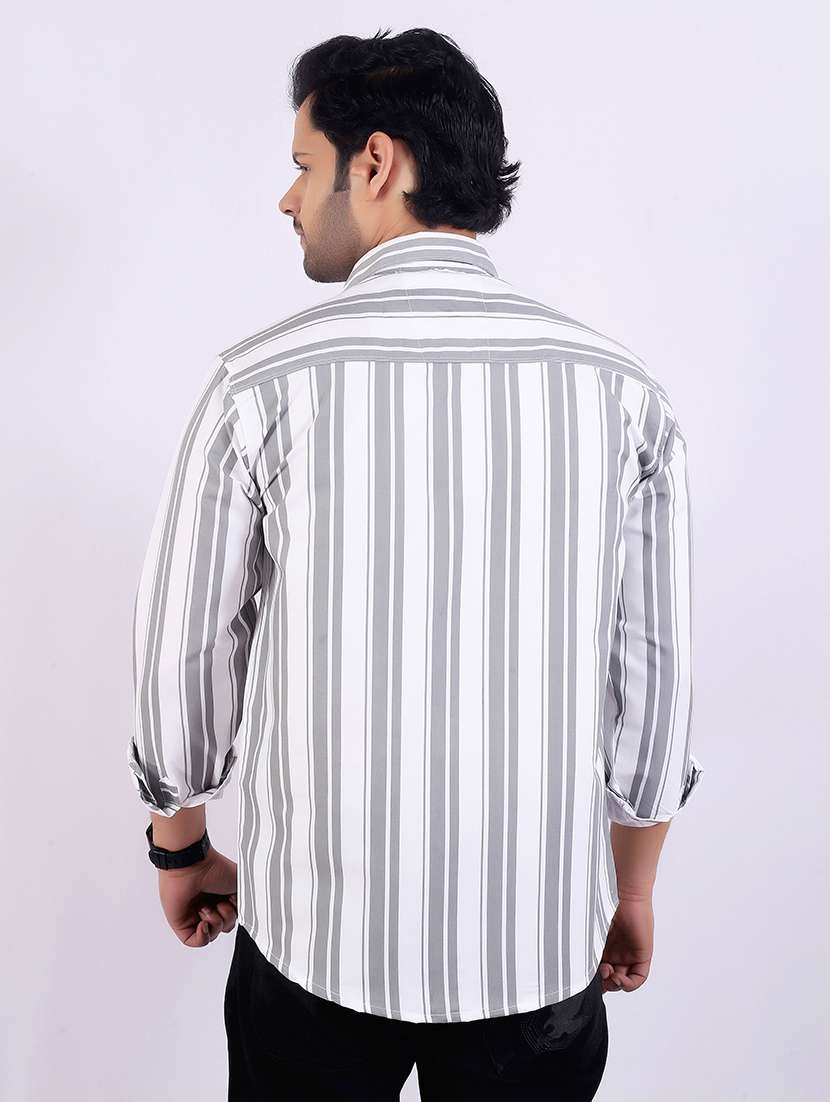 men striped long sleeve regular fit casual shirt - 22407994 -  Standard Image - 4
