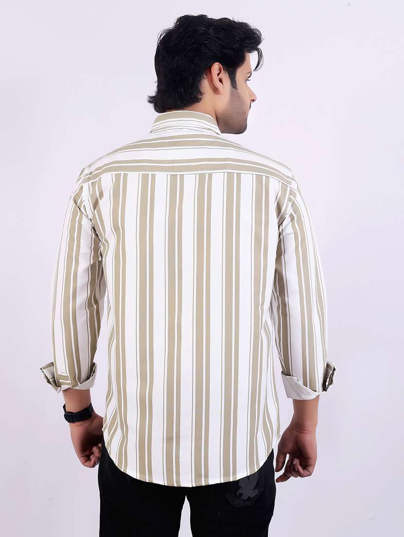 men striped long sleeve regular fit casual shirt - 22407995 -  Standard Image - 4