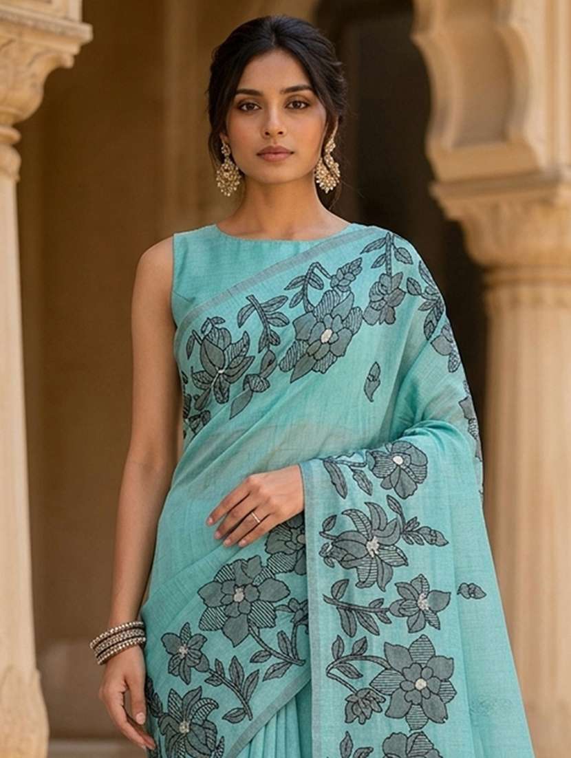 women self design bordered saree with blouse - 22408089 -  Standard Image - 1