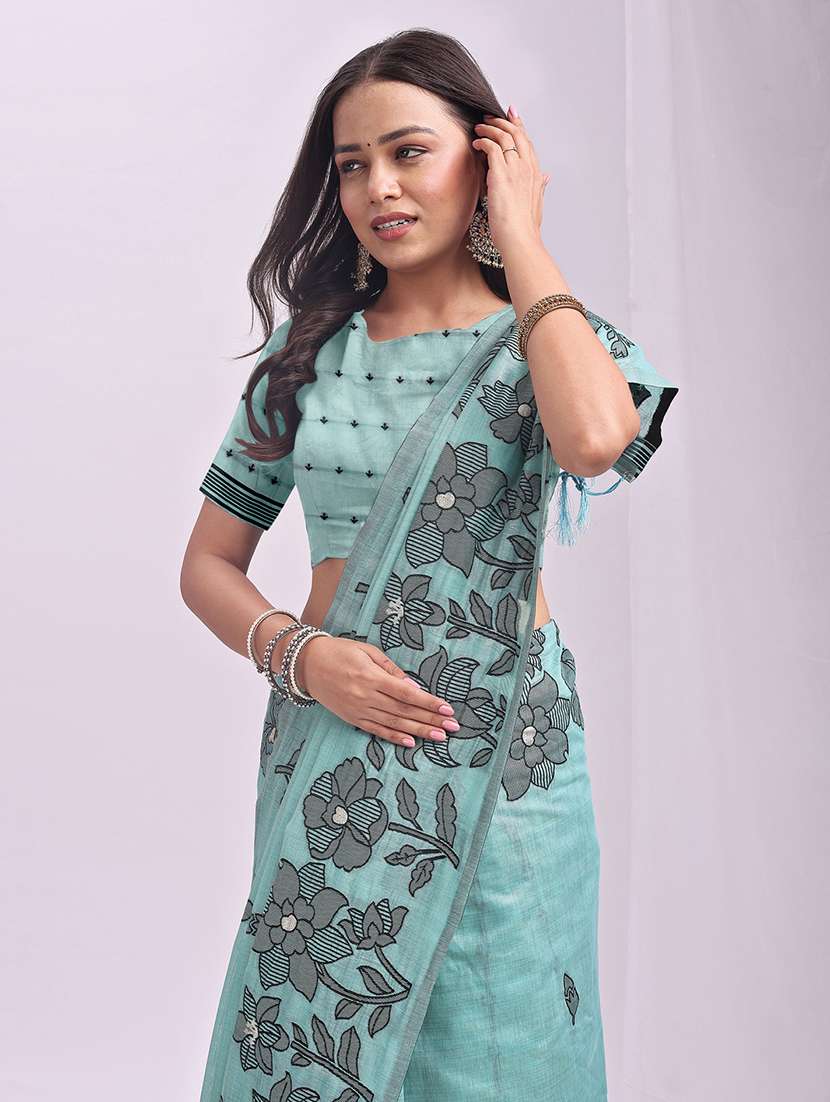 Women Self Design Bordered Saree With Blouse - 22408094 -  Standard Image - 1