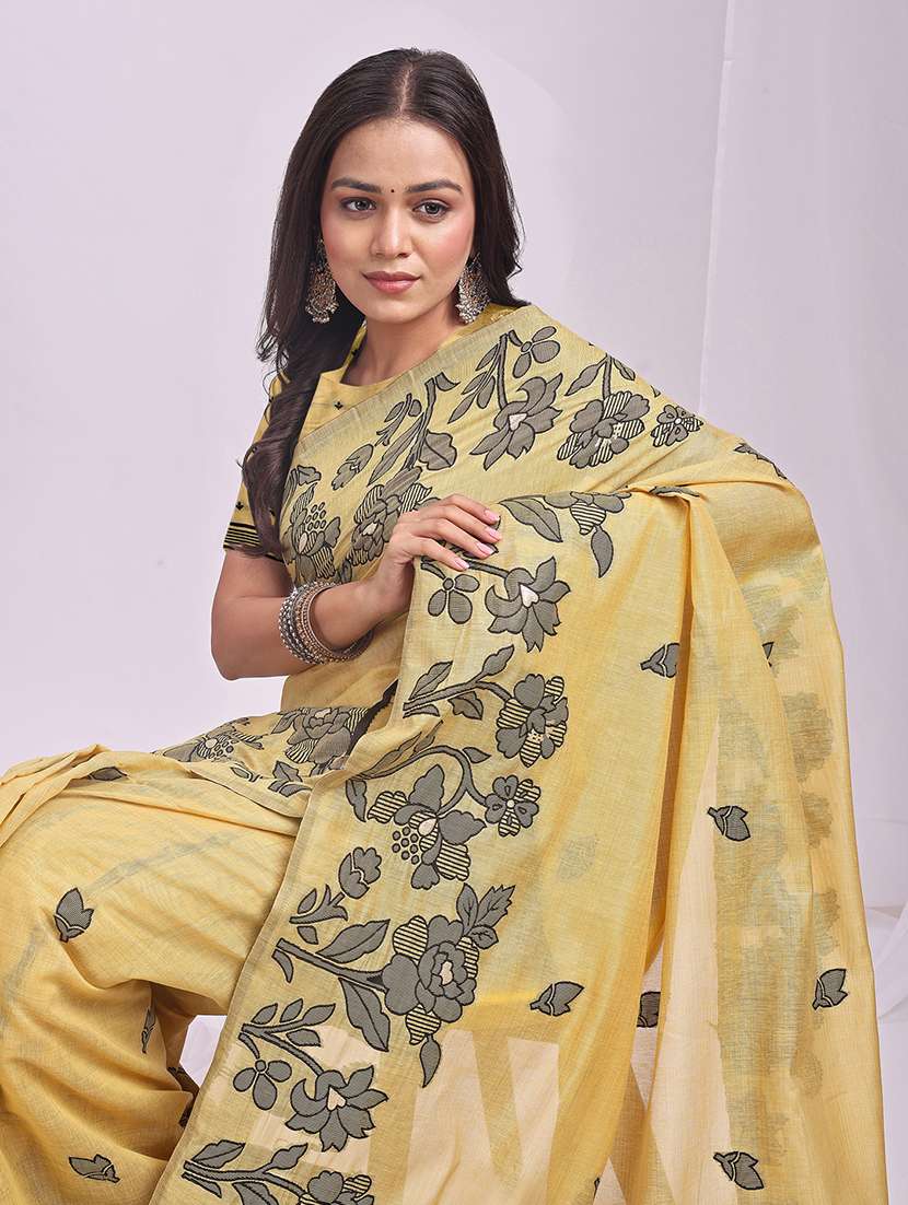 Women Self Design Bordered Saree With Blouse - 22408096 -  Standard Image - 1