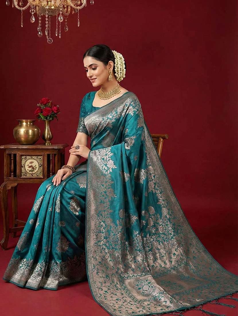 women self design banarasi saree with blouse - 22408110 -  Standard Image - 1