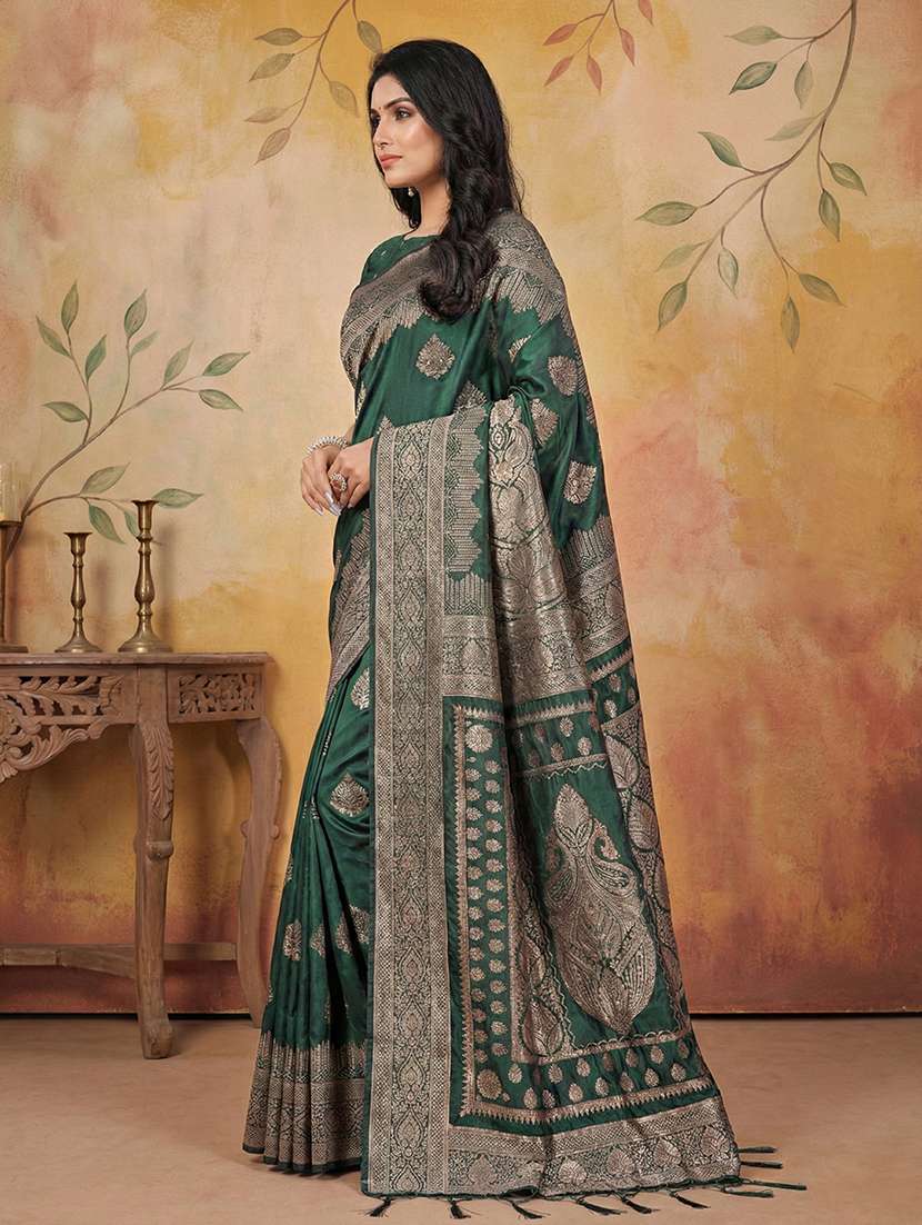 Women Self Design Banarasi Saree With Blouse - 22408119 -  Standard Image - 1
