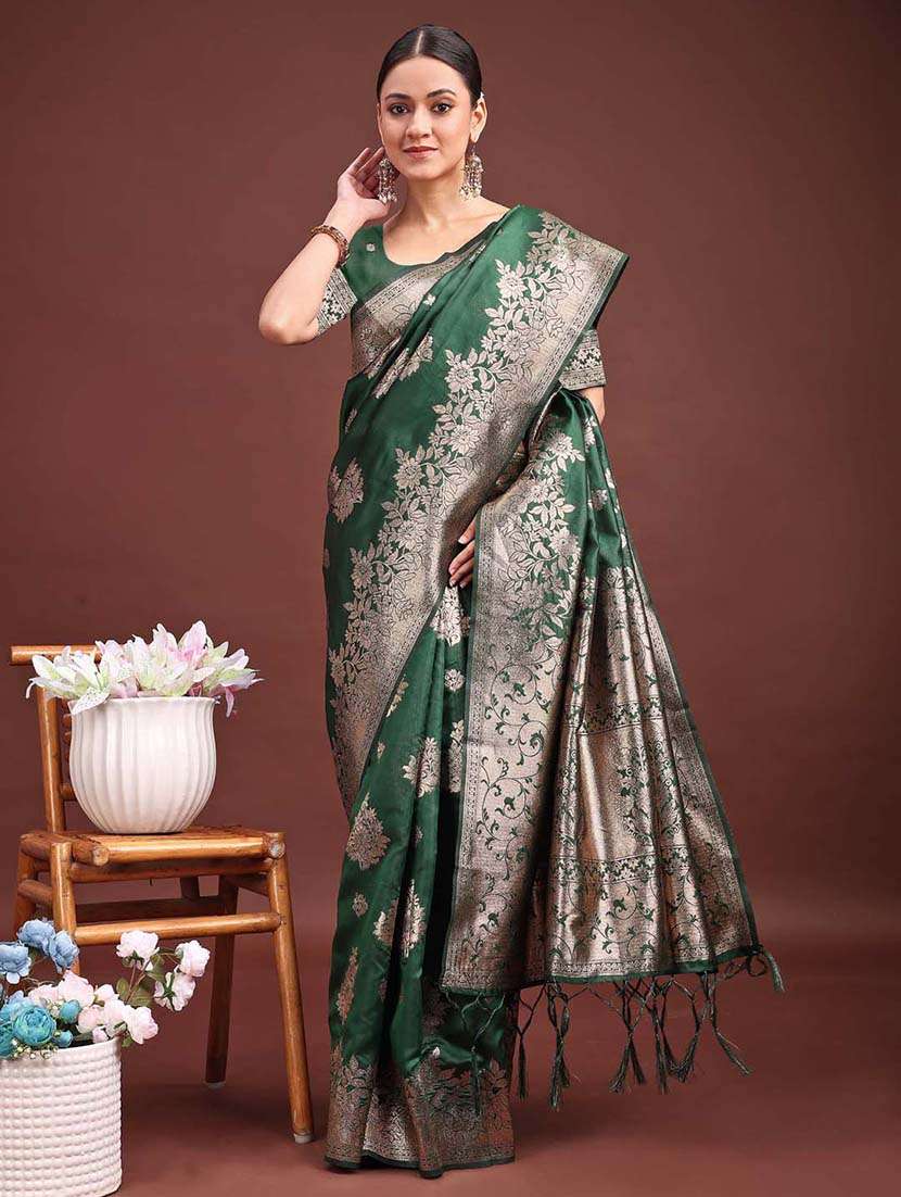 women self design banarasi saree with blouse - 22408123 -  Standard Image - 1