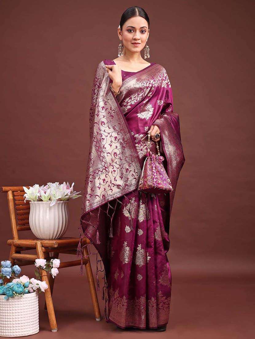 women self design banarasi saree with blouse - 22408124 -  Standard Image - 1