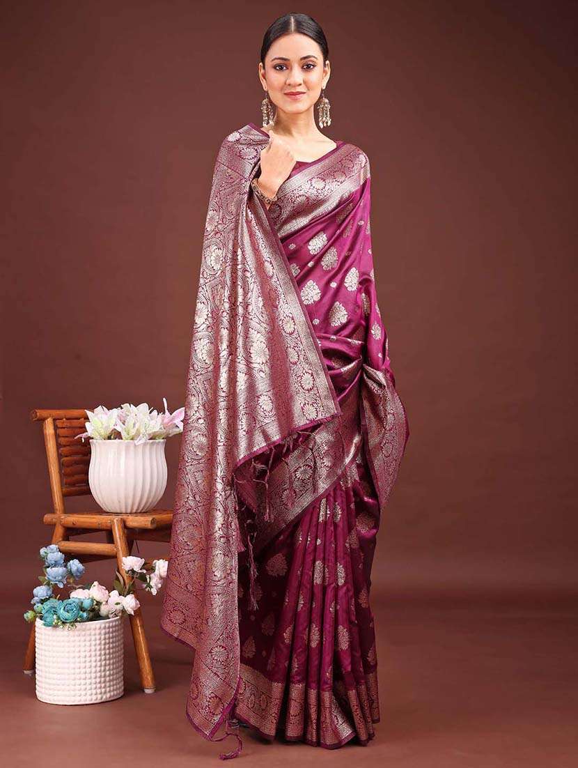 women self design banarasi saree with blouse - 22408134 -  Standard Image - 1
