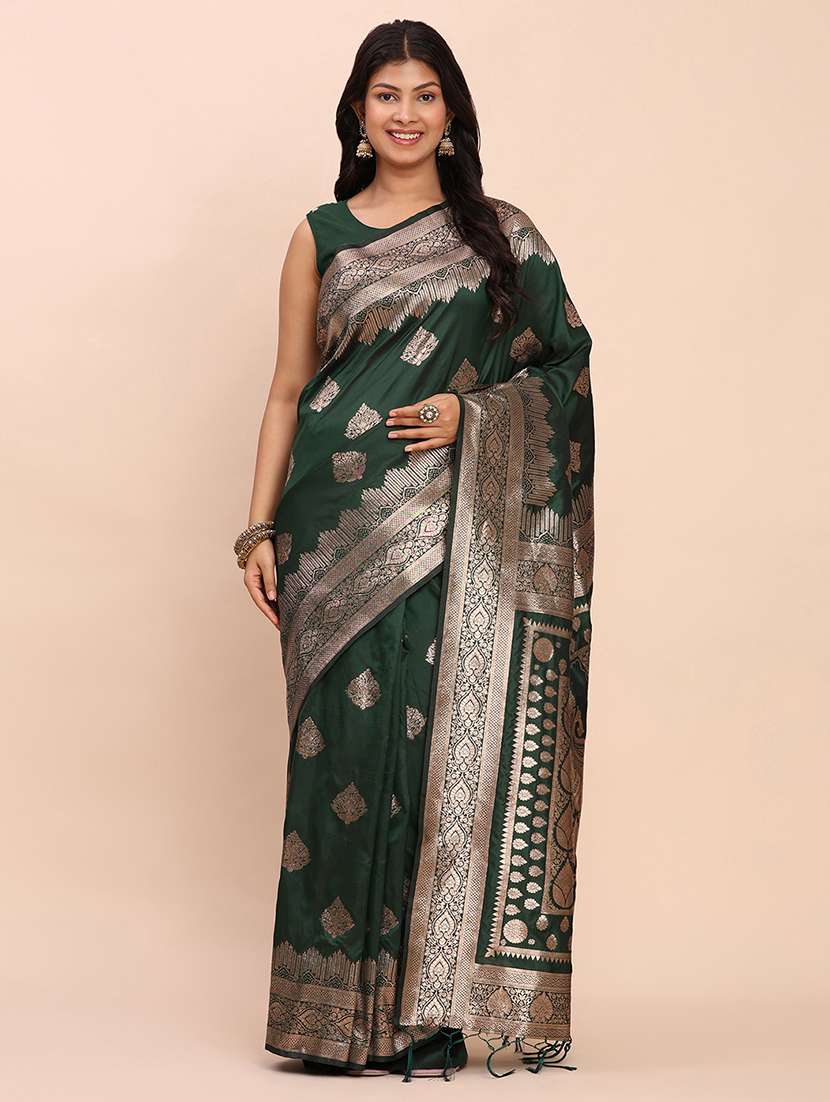 women self design banarasi saree with blouse
