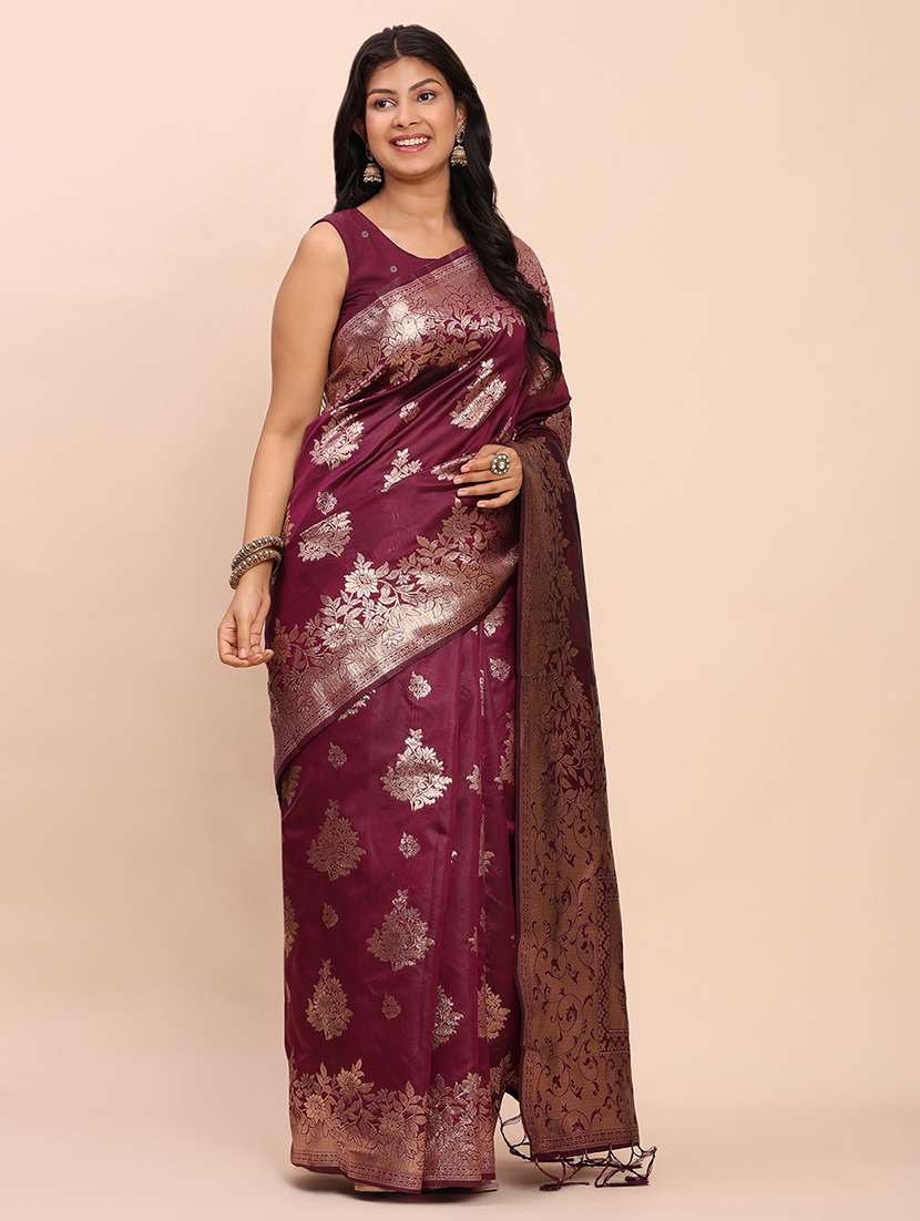 women self design banarasi saree with blouse - 22408138 -  Standard Image - 1