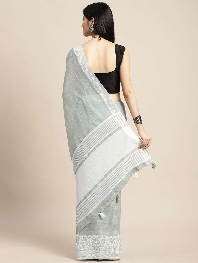 women self design bordered saree with blouse - 22408141 -  Standard Image - 4