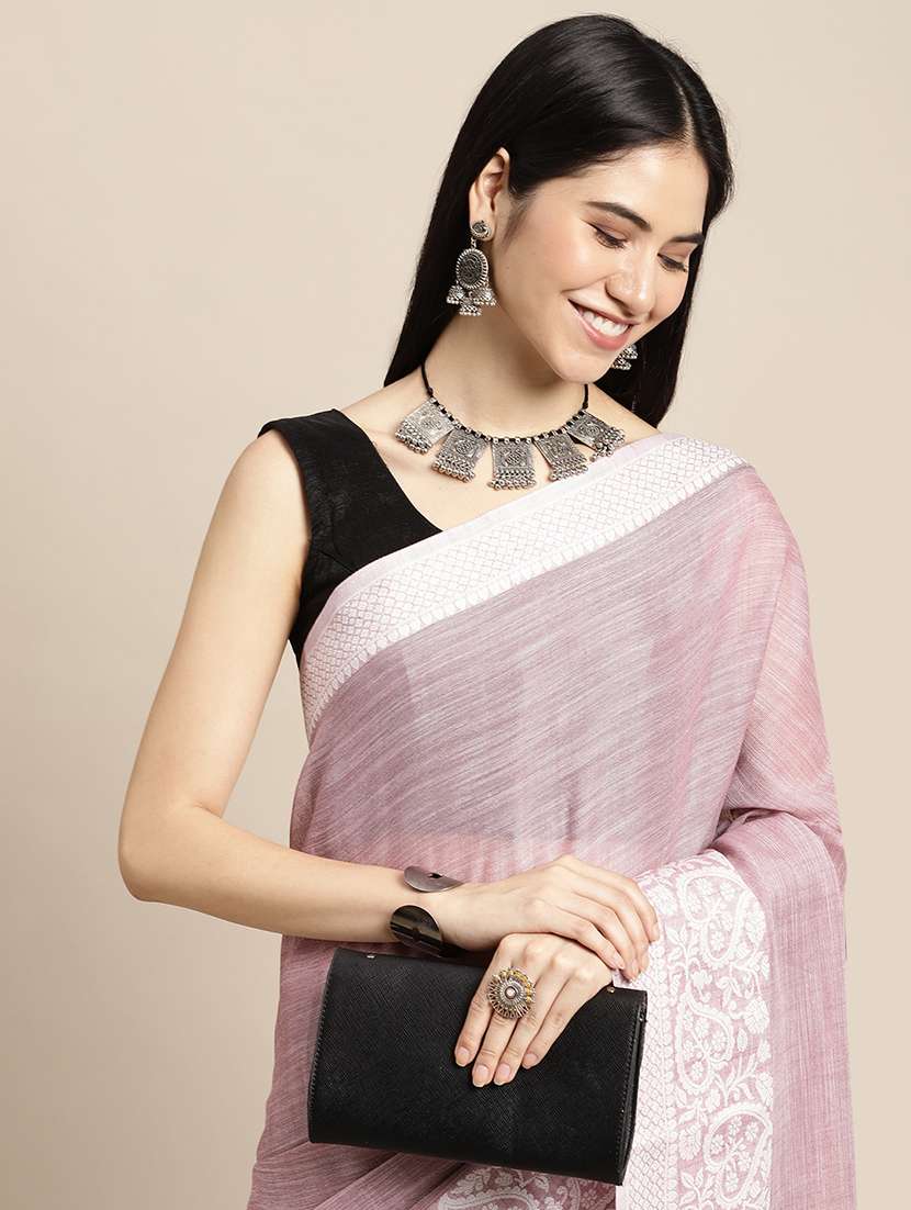 women self design bordered saree with blouse - 22408142 -  Standard Image - 1