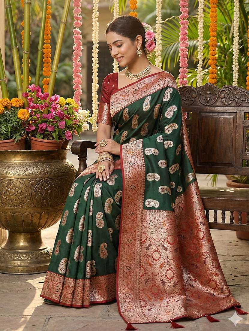 women self design banarasi saree with blouse - 22408158 -  Standard Image - 1