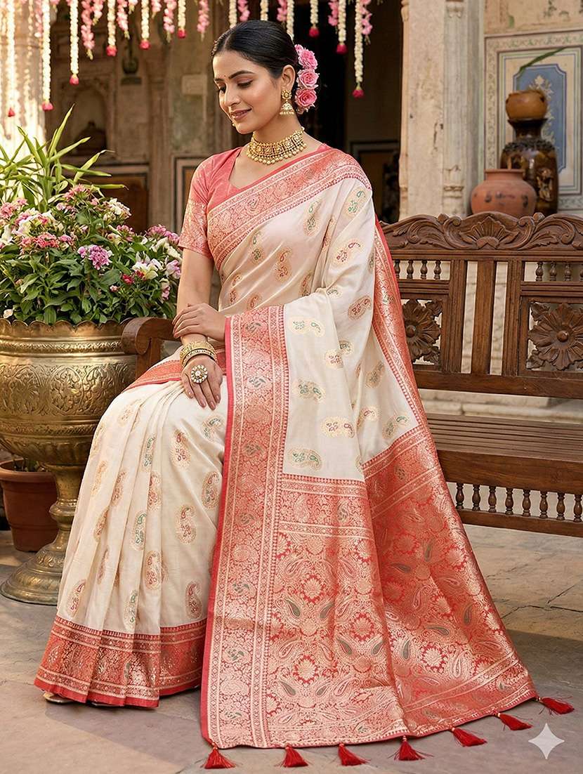 women self design banarasi saree with blouse - 22408160 -  Standard Image - 1