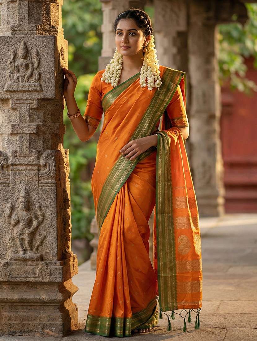 women self design bordered saree with blouse