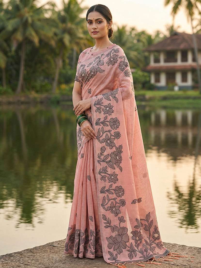 Women Self Design Bordered Saree With Blouse - 22408249 -  Standard Image - 1