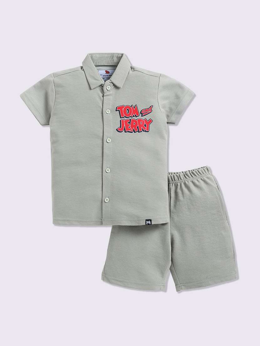 boys printed shirt and short set - 22408577 -  Standard Image - 1