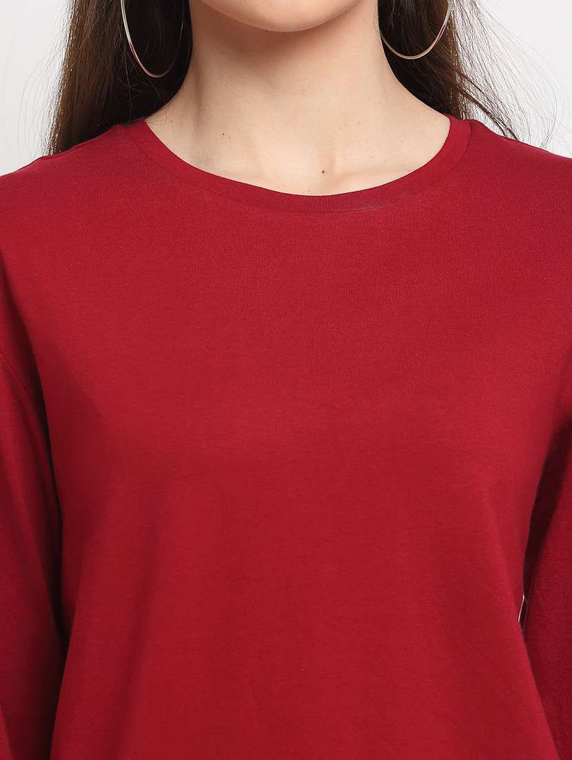 women solid long sleeve t-shirt - 22408604 -  Standard Image - 1