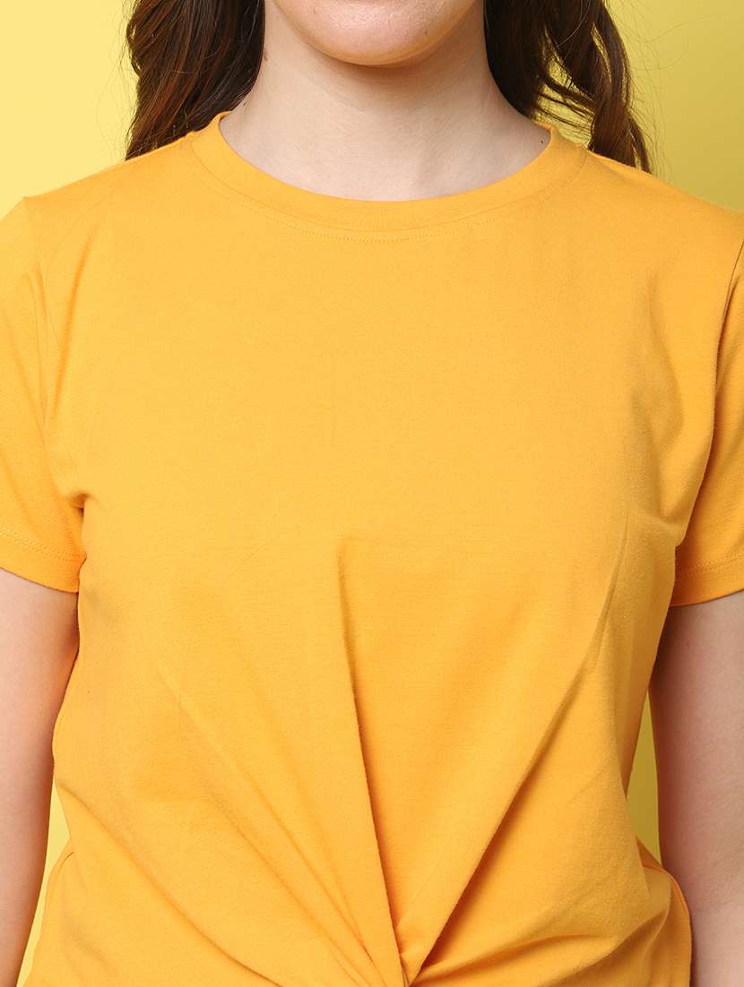 women solid short sleeve regular fit t-shirt - 22408614 -  Standard Image - 1