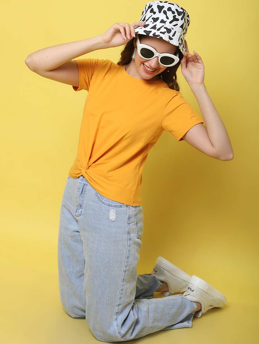 women solid short sleeve regular fit t-shirt - 22408614 -  Standard Image - 6