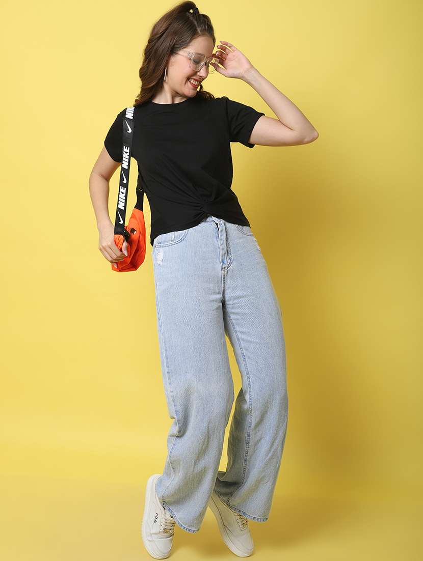 women solid short sleeve regular fit t-shirt - 22408615 -  Standard Image - 6