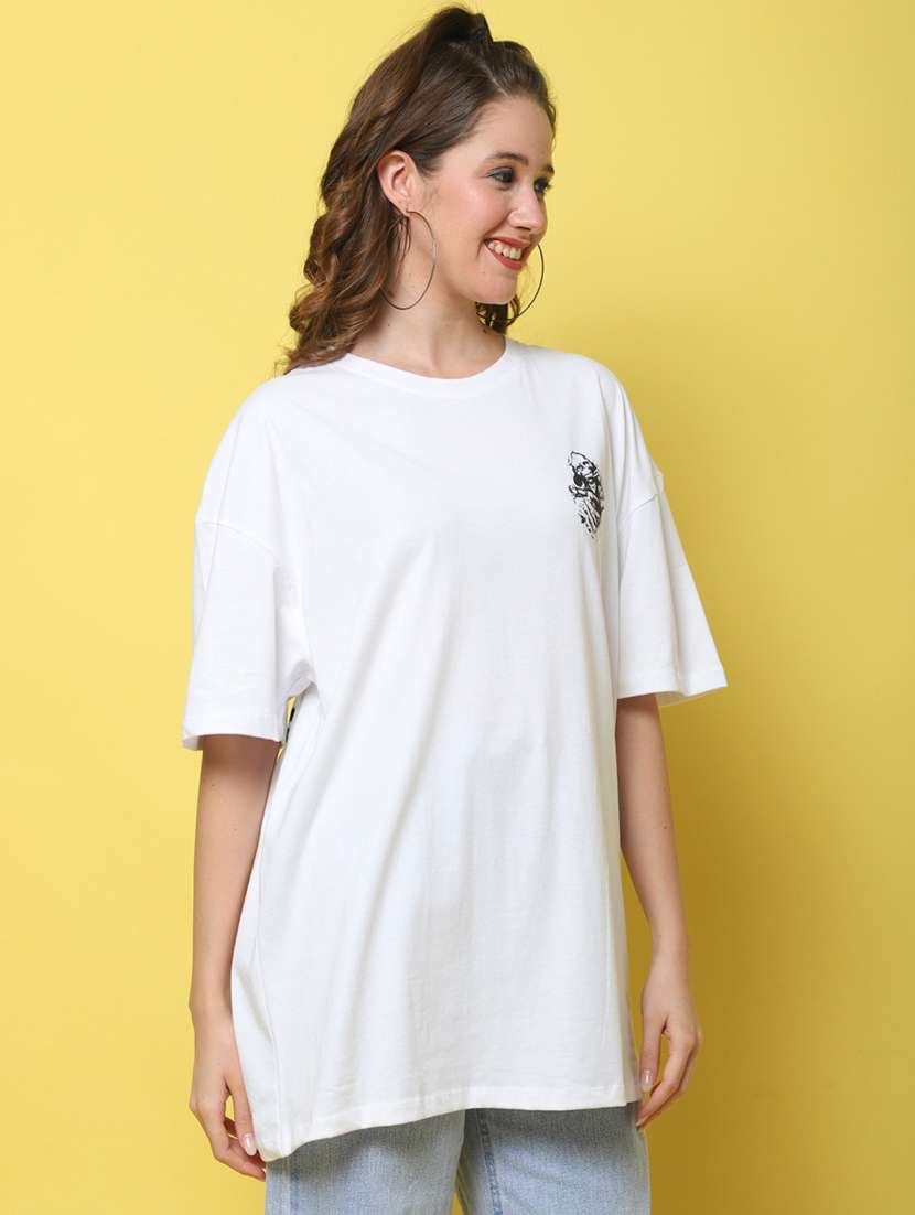 women printed short sleeve oversized t-shirt - 22408619 -  Standard Image - 4