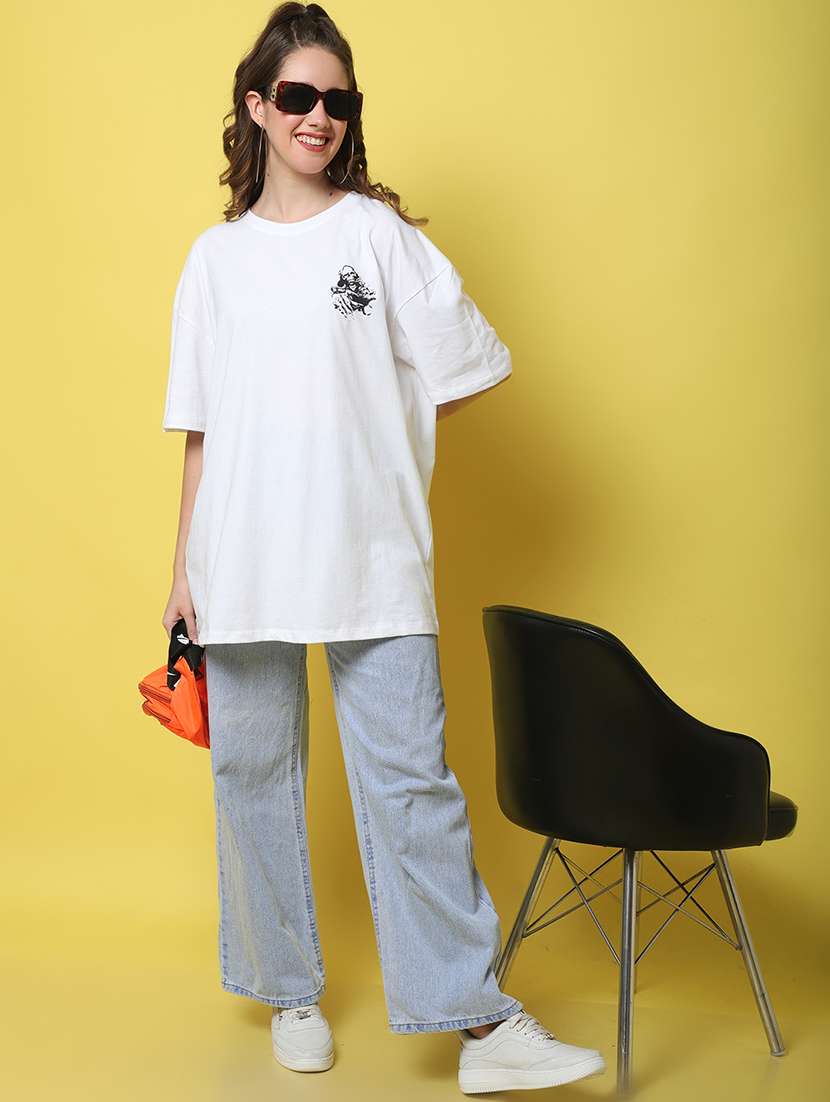 women printed short sleeve oversized t-shirt - 22408619 -  Standard Image - 6