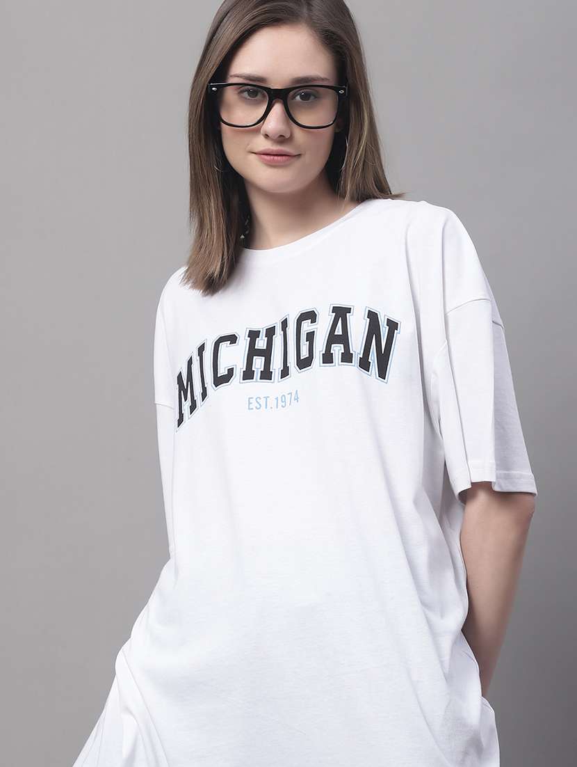 women printed short sleeve oversized t-shirt - 22408655 -  Standard Image - 1