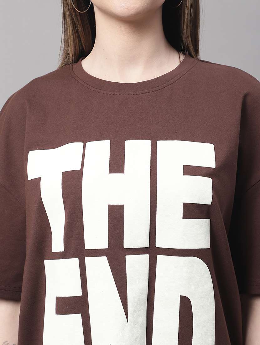 women printed short sleeve oversized t-shirt - 22408666 -  Standard Image - 1