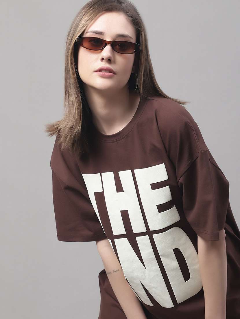 women printed short sleeve oversized t-shirt - 22408666 -  Standard Image - 4