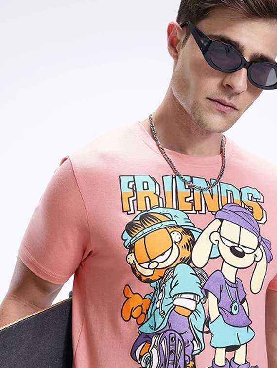 men printed short sleeve slim fit t-shirt - 22408693 -  Standard Image - 1
