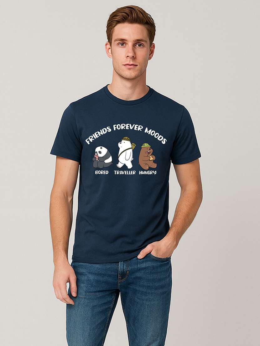 Men Printed Short Sleeve Regular Fit T-shirt - 22408744 -  Standard Image - 1