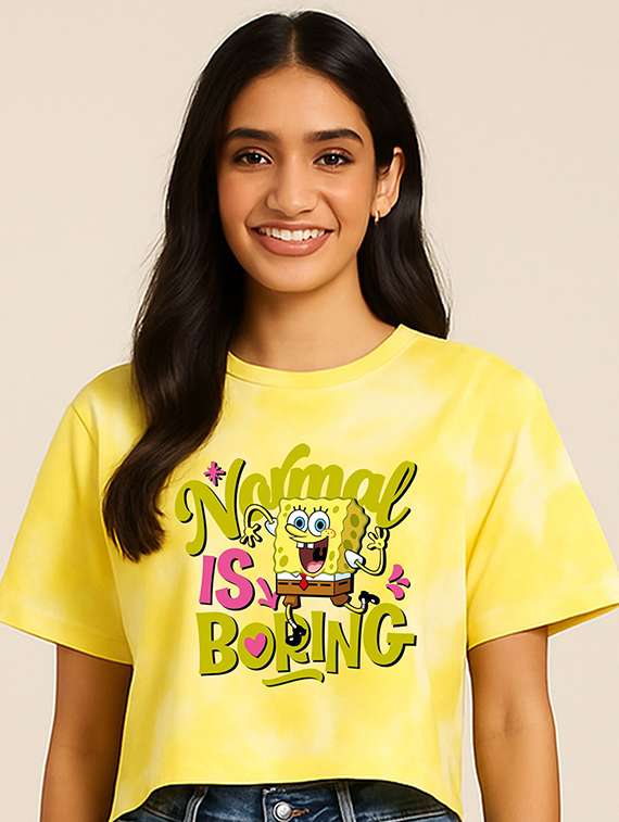 women printed short sleeve crop t-shirt - 22408836 -  Standard Image - 1