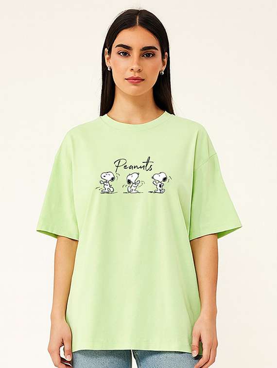 Women Printed Short Sleeve Oversized T-shirt - 22408837 -  Standard Image - 1