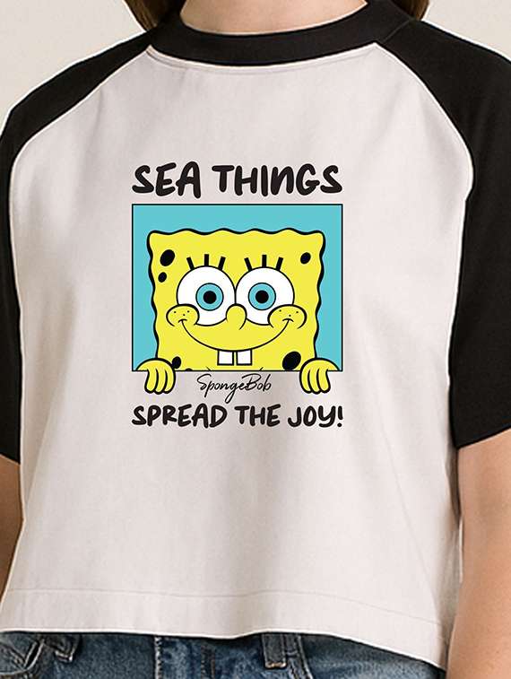 women printed short sleeve crop t-shirt - 22408851 -  Standard Image - 1